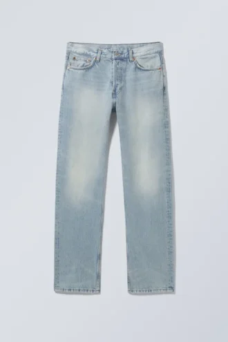 Space Mid Rise Relaxed Straight Jeans – Aeon Blue – Light Blue