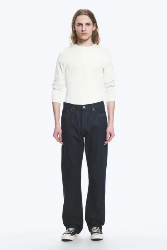Space Mid Rise Relaxed Straight Jeans – Blue Rinse – Dark Blue