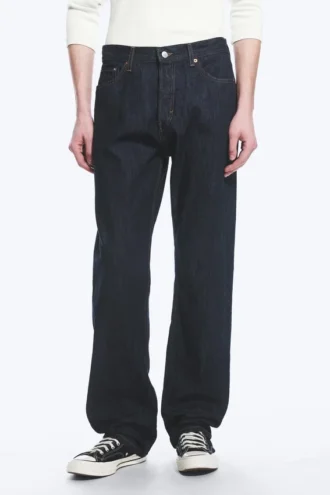 Space Mid Rise Relaxed Straight Jeans – Blue Rinse – Dark Blue