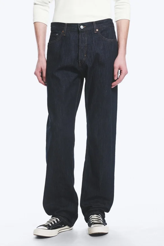 Space Mid Rise Relaxed Straight Jeans – Blue Rinse – Dark Blue Space Mid Rise Relaxed Straight Jeans – Blue Rinse – Dark Blue