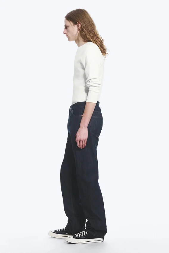 Space Mid Rise Relaxed Straight Jeans – Blue Rinse – Dark Blue Space Mid Rise Relaxed Straight Jeans – Blue Rinse – Dark Blue