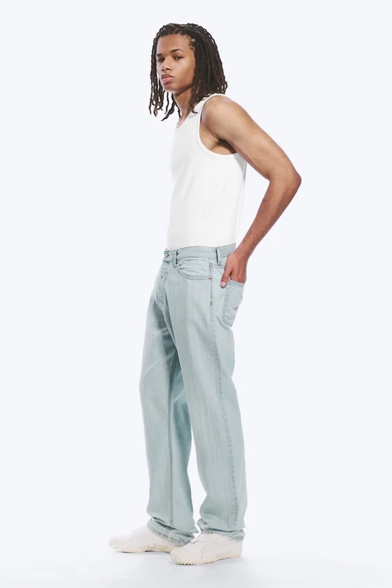 Space Mid Rise Relaxed Straight Jeans – Ghost Blue – Light Blue Space Mid Rise Relaxed Straight Jeans – Ghost Blue – Light Blue