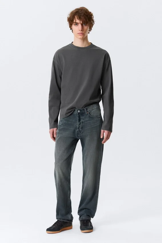 Space Mid Rise Relaxed Straight Jeans – Kourtney Blue – Dark Blue Space Mid Rise Relaxed Straight Jeans – Kourtney Blue – Dark Blue