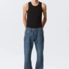 Space Mid Rise Relaxed Straight Jeans – Morning Blue – Dark Blue Space Mid Rise Relaxed Straight Jeans – Morning Blue – Dark Blue