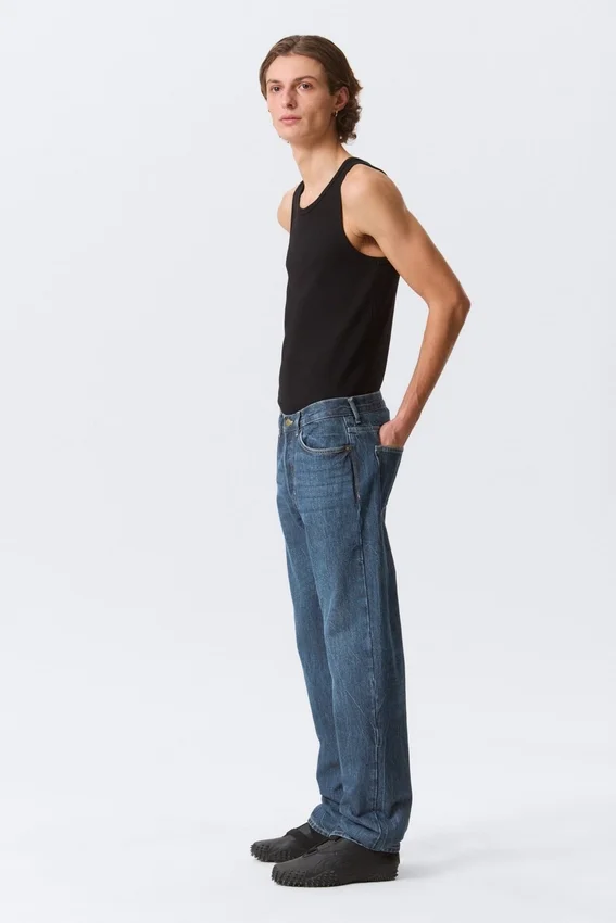 Space Mid Rise Relaxed Straight Jeans – Morning Blue – Dark Blue Space Mid Rise Relaxed Straight Jeans – Morning Blue – Dark Blue