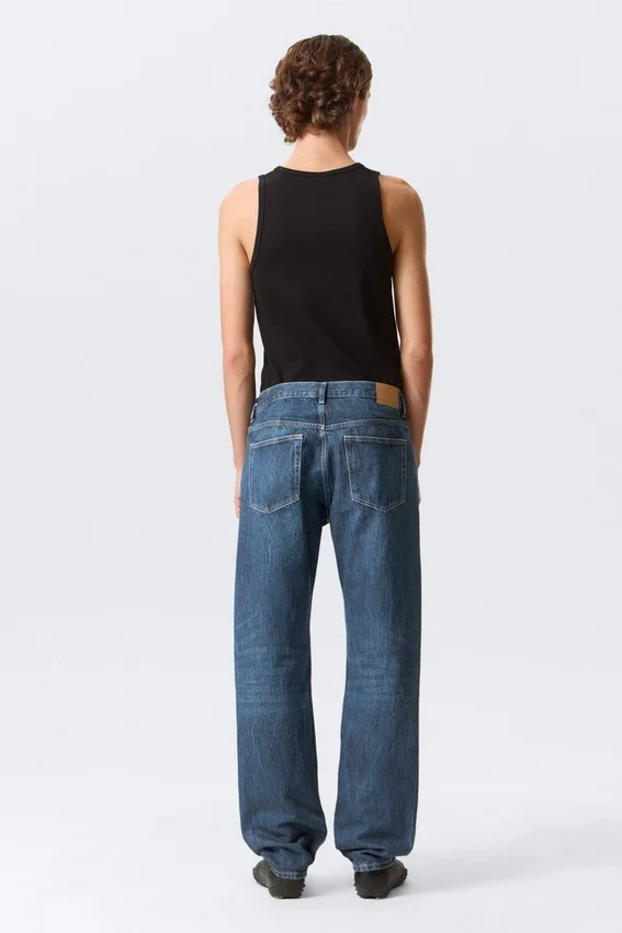 Space Mid Rise Relaxed Straight Jeans – Morning Blue – Dark Blue Space Mid Rise Relaxed Straight Jeans – Morning Blue – Dark Blue