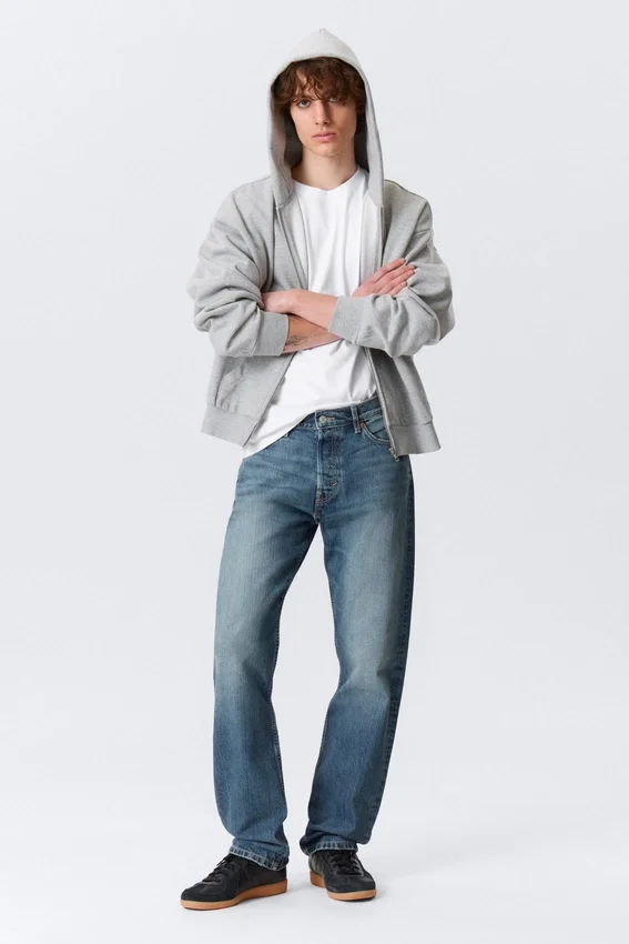 Space Mid Rise Relaxed Straight Jeans – Radio Blue – Medium Blue Space Mid Rise Relaxed Straight Jeans – Radio Blue – Medium Blue