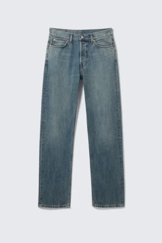 Space Mid Rise Relaxed Straight Jeans – Second Blue – Medium Blue