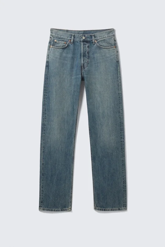 Space Mid Rise Relaxed Straight Jeans – Second Blue – Medium Blue Space Mid Rise Relaxed Straight Jeans – Second Blue – Medium Blue