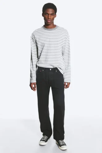 Space Mid Rise Relaxed Straight Jeans – Tuned Black – Black