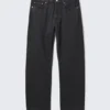 Space Mid Rise Relaxed Straight Jeans – Tuned Black – Black