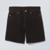 Space Relaxed Denim Shorts – Black