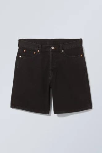 Space Relaxed Denim Shorts – Black