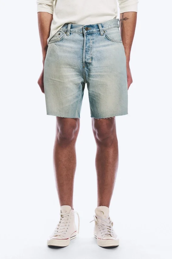Space Relaxed Mid-Thigh Denim Shorts – Port Blue – Light Blue Space Relaxed Mid-Thigh Denim Shorts – Port Blue – Light Blue