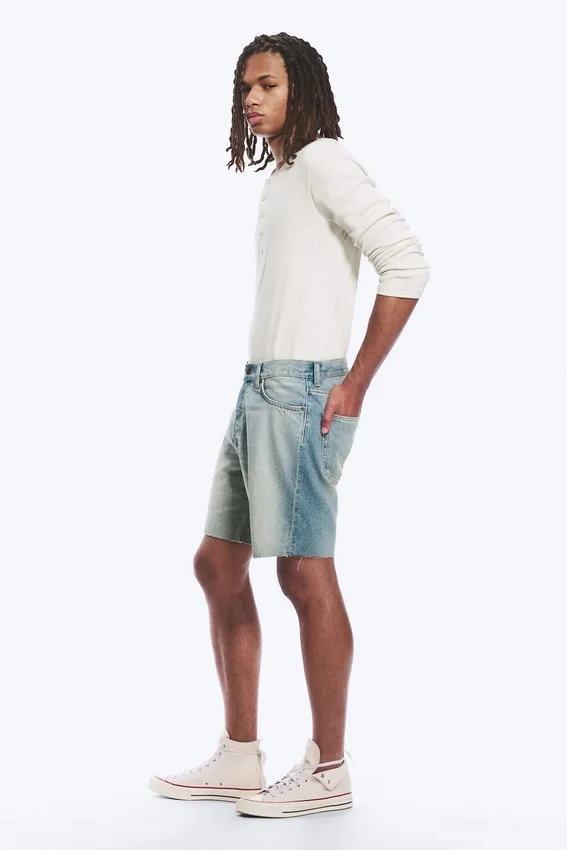 Space Relaxed Mid-Thigh Denim Shorts – Port Blue – Light Blue Space Relaxed Mid-Thigh Denim Shorts – Port Blue – Light Blue