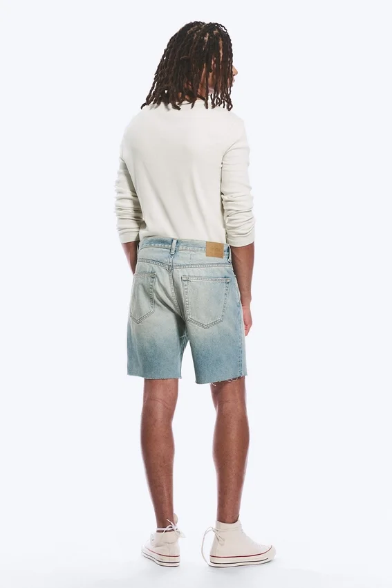Space Relaxed Mid-Thigh Denim Shorts – Port Blue – Light Blue Space Relaxed Mid-Thigh Denim Shorts – Port Blue – Light Blue