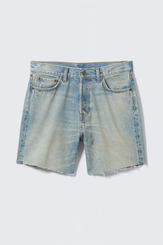 Space Relaxed Mid-Thigh Denim Shorts – Port Blue – Light Blue Space Relaxed Mid-Thigh Denim Shorts – Port Blue – Light Blue