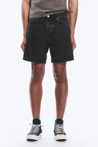 Space Relaxed Mid-Thigh Denim Shorts – Tuned Black – Black