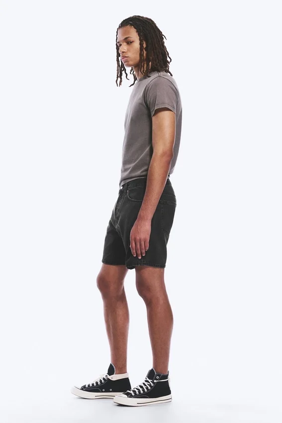 Space Relaxed Mid-Thigh Denim Shorts – Tuned Black – Black Space Relaxed Mid-Thigh Denim Shorts – Tuned Black – Black