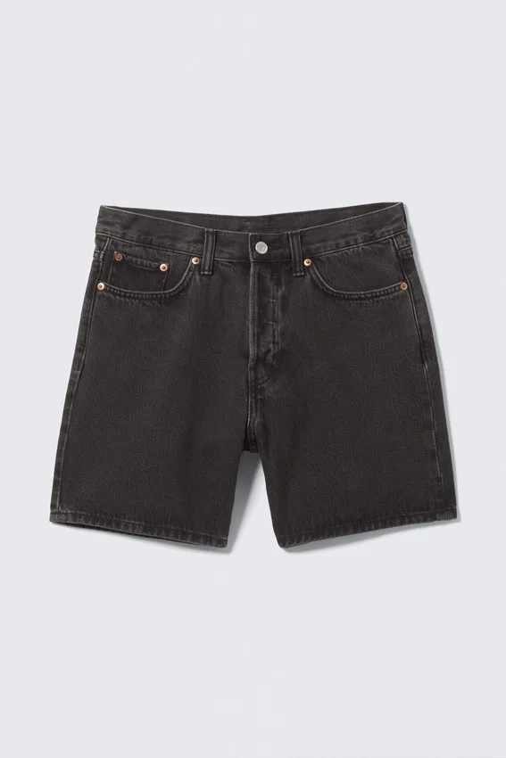 Space Relaxed Mid-Thigh Denim Shorts – Tuned Black – Black Space Relaxed Mid-Thigh Denim Shorts – Tuned Black – Black