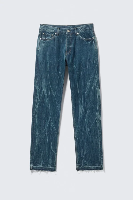 Space Split-Hem Relaxed Straight Jeans – Gnarly Blue – Medium Blue Space Split-Hem Relaxed Straight Jeans – Gnarly Blue – Medium Blue