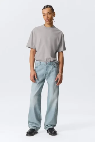 Sphere Low Rise Loose Straight Jeans – Aeon Blue – Light Blue
