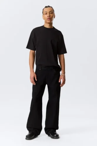 Sphere Low Rise Loose Straight Jeans – Black Rinse – Black