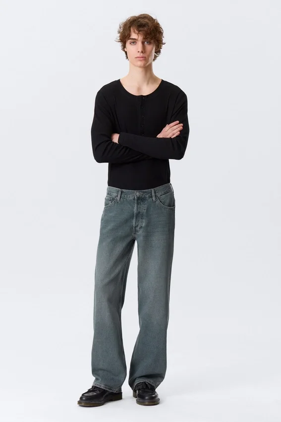 Sphere Low Rise Loose Straight Jeans – Blue One – Dark Blue Sphere Low Rise Loose Straight Jeans – Blue One – Dark Blue