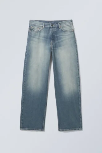 Sphere Low Rise Loose Straight Jeans – Jackpot Blue – Medium Blue