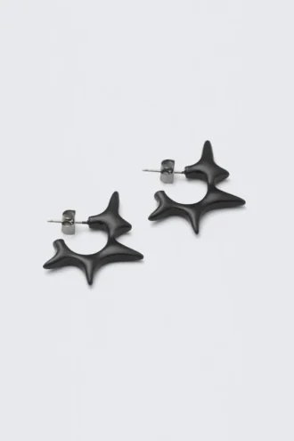 Spiky Hoop Earrings – Black Spiky Hoop Earrings – Black