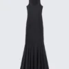 Sporty Fit-And-Flare Maxi Dress – Black Sporty Fit-And-Flare Maxi Dress – Black