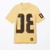 Sporty Mini T-Shirt Dress – Light Yellow & Brown Sporty Mini T-Shirt Dress – Light Yellow & Brown