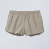 Sporty Nylon Mini Shorts – Beige Sporty Nylon Mini Shorts – Beige