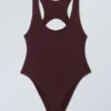 Sporty Racerback Swimsuit – Dark Maroon Sporty Racerback Swimsuit – Dark Maroon