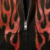 Square Graphic Zip Hoodie – Black – Worn-Out Flame Square Graphic Zip Hoodie – Black – Worn-Out Flame