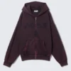 Square Graphic Zip Hoodie – Burgundy Square Graphic Zip Hoodie – Burgundy