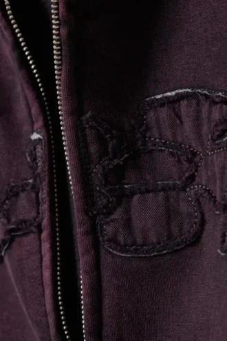 Square Graphic Zip Hoodie – Burgundy Square Graphic Zip Hoodie – Burgundy