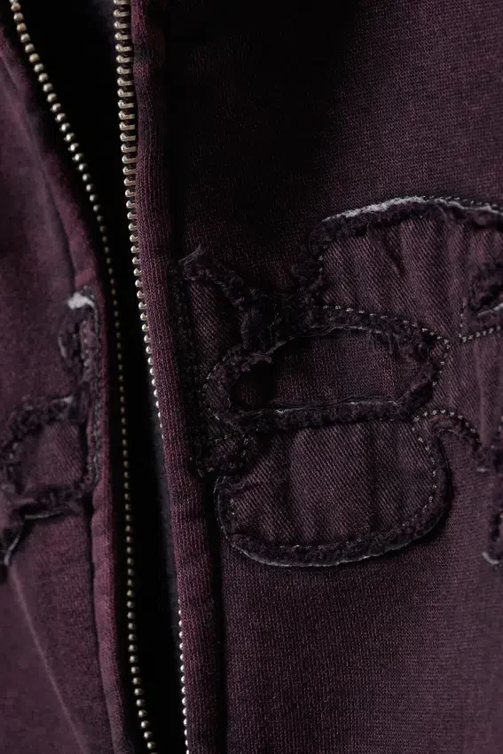 Square Graphic Zip Hoodie – Burgundy Square Graphic Zip Hoodie – Burgundy