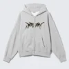 Square Graphic Zip Hoodie – Grey Melange – Dream Square Graphic Zip Hoodie – Grey Melange – Dream