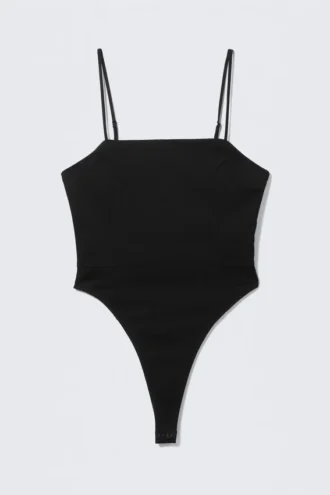 Square Neck Fitted Body – Black