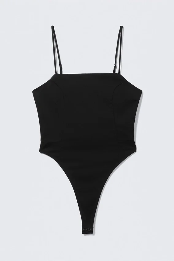 Square Neck Fitted Body – Black Square Neck Fitted Body – Black