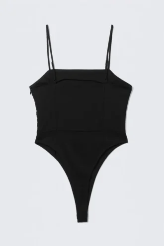 Square Neck Fitted Body – Black
