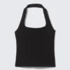Square Neck Halter Top – Black Square Neck Halter Top – Black