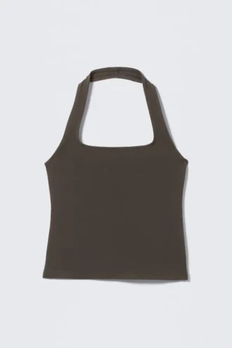 Square Neck Halter Top – Dark Grey