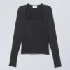 Square Neck Longsleeve Top – Black Square Neck Longsleeve Top – Black