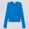 Square Neck Longsleeve Top – Bright Blue Square Neck Longsleeve Top – Bright Blue