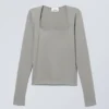 Square Neck Longsleeve Top – Dusty Grey Square Neck Longsleeve Top – Dusty Grey