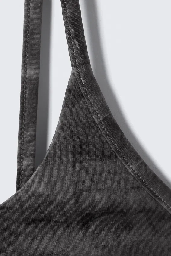 Square Neck Printed Swimsuit – Dark Grey – Alligator Print Square Neck Printed Swimsuit – Dark Grey – Alligator Print