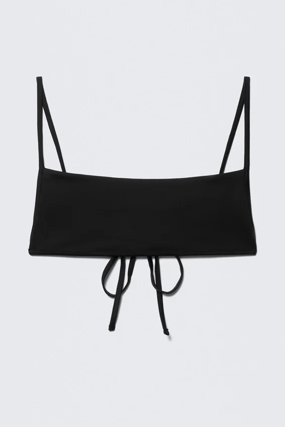 Square Neck Strappy Bikini Top – Black Square Neck Strappy Bikini Top – Black