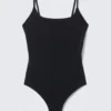 Square-Neck Swimsuit – Black Square-Neck Swimsuit – Black